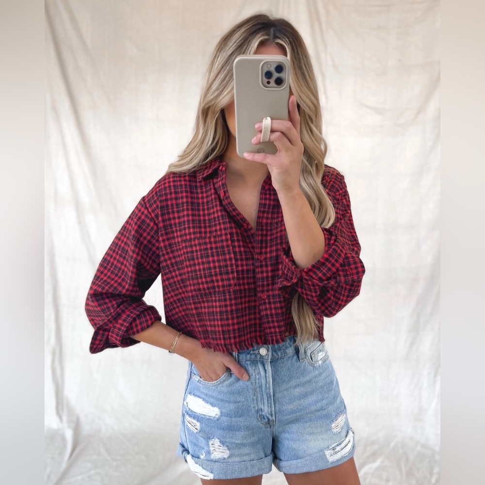 NWT Cropped Flannel